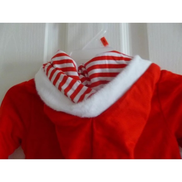 Cat & Jack Santa Claus One Piece Snap Closure, Red & White NEW - Picture 6 of 6